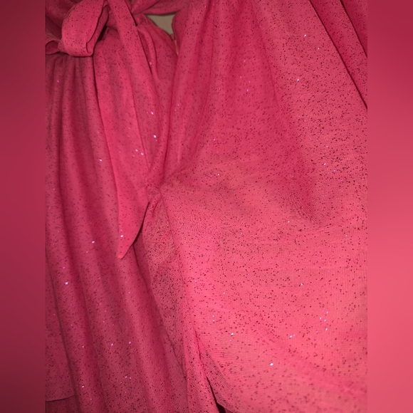 NWT For Love And Lemons Juni Maxi Dress in Pink XL Strapless Tiered Slit Skirt - Picture 15 of 16